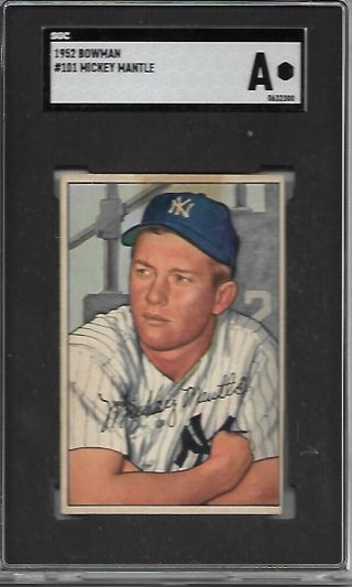 1952 Bowman 101 Mickey Mantle - Sgc Authentic No Creases