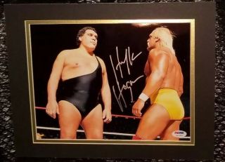 Wwe Wwf Hulk Hogan Andre The Giant Signed 11x14 8.  5x11 Photo Wrestlemania 3 Psa