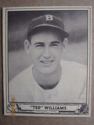 1940 Play Ball Baseball Card 27 Boston Red Sox Ted Williams