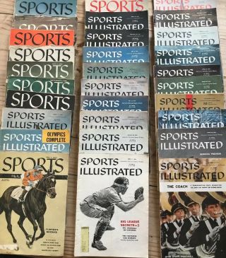 Old 1950s Sports Illustrated Magazines 1955,  1956,  1957,  1958,  1959