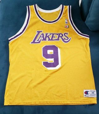 Nick Van Exel 9 Los Angeles Lakers Champion Jersey Size 48