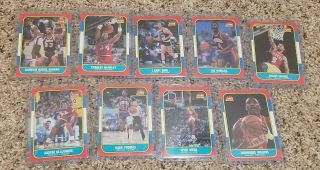 1986 Fleer Basketball Complete Set 131/132 no 57 w/10 Stickers PSA 9/8/7/6s NRMT 2
