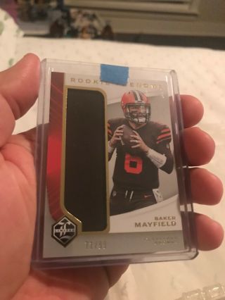 2018 Panini Limited Baker Mayfield Browns Patch Jersey Rookie Card Rc /99
