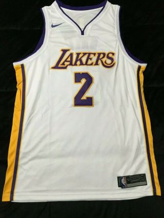 Lonzo Ball Signed White Los Angeles Lakers Basketball Jersey BAS Beckett J85286 4