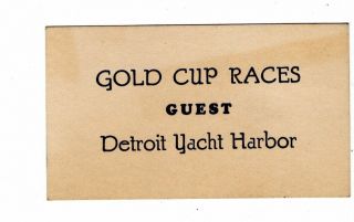 Gold Cup Races Ticket,  Circa 1948,  Unlimited Hydroplanes
