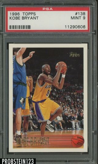 1996 - 97 Topps Kobe Bryant Rookie 138 Psa 9 Lakers