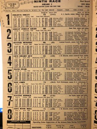 1962 Phoenix Greyhound program $50,  000 Futurity Finals 4