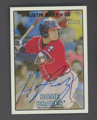 2016 Topps Heritage Real One Austin Riley Rc Rookie Signed Auto