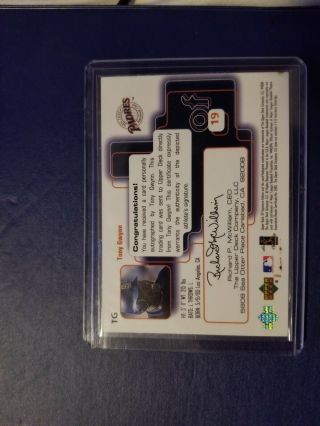 1999 Sp Signature Edition Tony Gwynn Signed Card