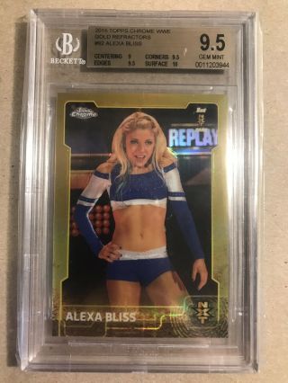 Alexa Bliss 2015 Topps Chrome Gold Refractor Nxt Rookie Rc Bgs 9.  5 /50