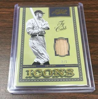 Ty Cobb 2016 Prime Cuts Icons Game Bat 2/5 Tigers