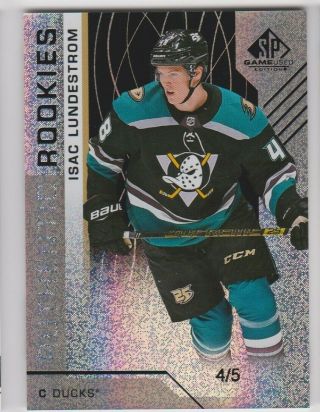 18 - 19 Ud Sp Game Authentic Rookies Snowstorm 4/5 Ducks - Isac Lundestrom