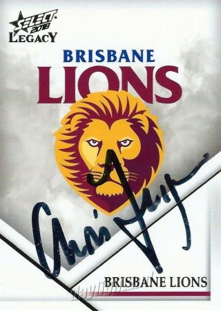 ✺signed✺ 2018 Brisbane Lions Afl Card Chris Fagan