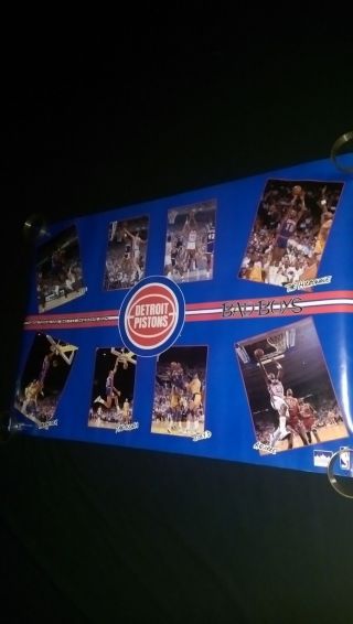 Vtg 89 Nba Detroit Pistons Isiah Thomas Laimbeer Rodman Starline Costacos Poster