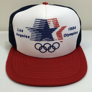 Vintage 1984 Usa Olympics Los Angeles Mesh Trucker Snap Back Hat