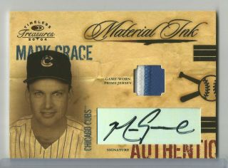2004 Timeless Treasures Mark Grace Material Ink Auto/autograph Patch Cubs 08/10