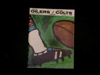 Houston Oilers Vs Baltimore Colts Gameday Program 10/11/1970 Astrodome - Read