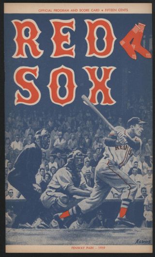 1959 Boston Red Sox Vs York Yankees Unscored Baseball Scorebook