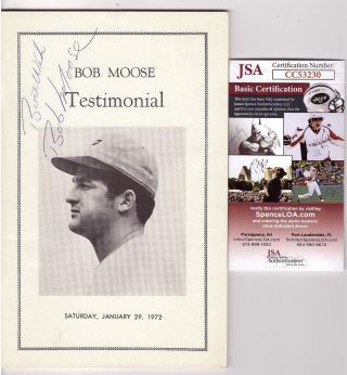Bob Moose Signed 1972 Pittsburgh Pirates Testimonial Baseball Program D1976 Auto