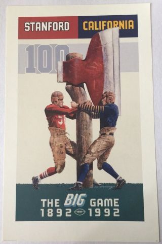 1992 Stanford Vs Cal Big Game Football Poster