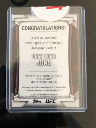 Chan Sung Jung 2013 Knockout Red Ink Auto 8/15 2