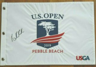 Brooks Koepka Autographed Signed 2019 Us Open Pebble Beach Pin Flag U.  S.  Pga