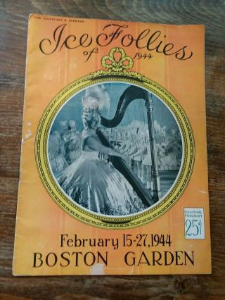 Ice Follies 1944 Souvenir Book At Boston Garden Feb 1944 Program & Photographs