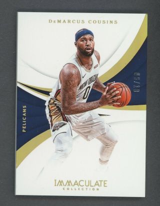 2017 - 18 Immaculate Gold Demarcus Cousins Orleans Pelicans 6/10