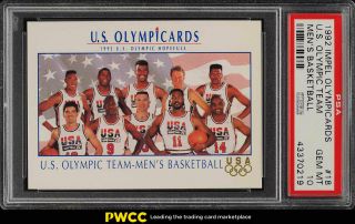 1992 Impel Olympicards Usa Olympic Team W/ Michael Jordan 18 Psa 10 Gem (pwcc)