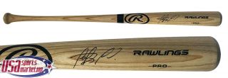 Fernando Tatis Jr.  Padres Autographed Blonde Rawlings Baseball Bat Jsa Auth