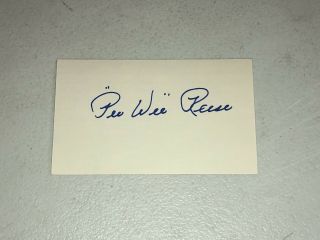 Pee Wee Reese Signed Autographed Index Card - Psa/dna Bas Guarantee