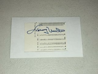 Johnny Unitas Signed Autographed Cut Auto Index - Psa/dna Bas Guarantee