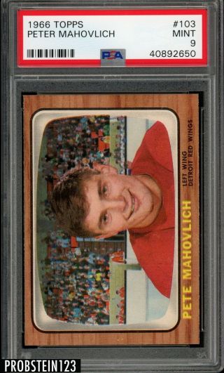 1966 Topps Hockey 103 Peter Mahovlich Psa 9 Red Wings Pop 2 None Higher