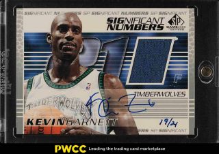 2003 Sp Game Significant Numbers Kevin Garnett Auto Patch /21 Kg21 (pwcc)