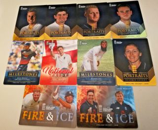 Official England 2018 Cricket Cards Portrait Fire & Ice Milestones Tap N Play