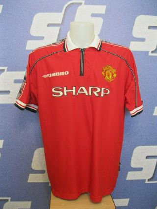 Manchester United 1998/1999/2000 Home Size Xxl Umbro Football Shirt Jersey 2xl