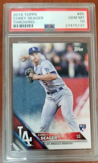 Corey Seager 2016 Topps Throwing Sp Rookie Rc 85 Psa 10 Gem
