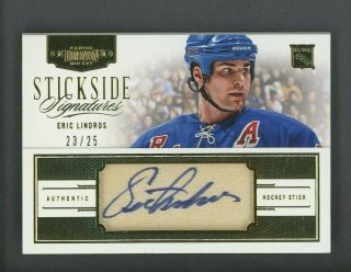 2013 - 14 Panini Dominion Stickside Eric Lindros Rangers Patch Auto /25