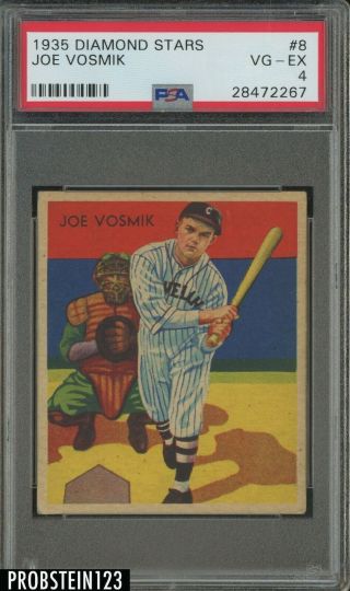 1935 Diamond Stars 8 Joe Vosmik Cleveland Psa 4 Vg - Ex