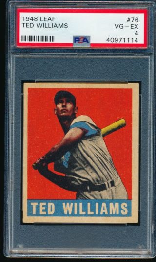 1948 Leaf Ted Williams 76 Psa 4,  Well Centered,  Eye Appeal