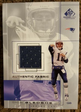 Drew Bledsoe 2001 Sp Game Edition Authentic Fabric Jersey Card Db Patriots