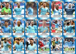 Manchester City 2019 Fa Cup Winners Football Trading Cards