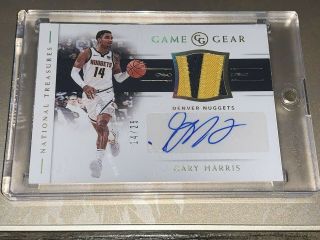 2018 - 19 National Treasures Gary Harris Jersey Patch Auto Card 14/25 Nuggets