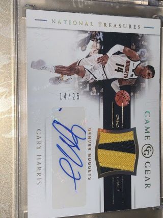 2018 - 19 National Treasures Gary Harris Jersey Patch Auto Card 14/25 NUGGETS 2