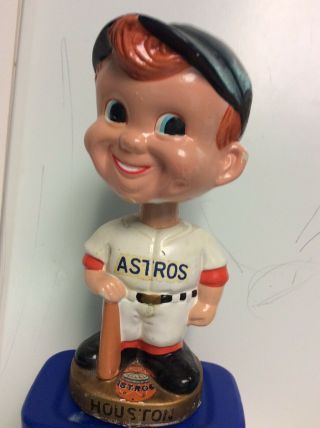 Houston Astros Boy Head Gold Base Nodder/bobbin Head/bobbing Head 1960s