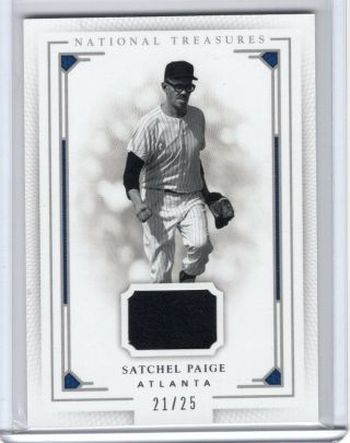2016 National Treasures Satchel Paige Game Worn Jersey Relic 21/25 Braves