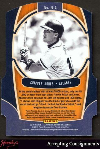 2019 Panini Leather and Lumber Naturals Holo Silver Chipper Jones 04/25 BRAVES 2