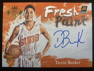 Devin Booker 2015 - 16 Panini Court Kings Fresh Paint Gold Rc Rookie Auto Sp