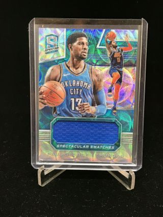 Paul George 2018 - 19 Panini Spectra Blue Prizm Refractor Jersey D/49 Clippers