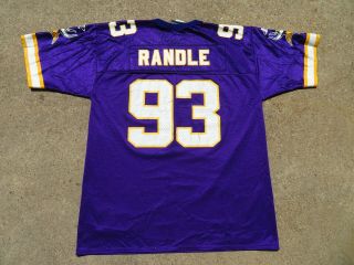 Vtg JOHN RANDLE 93 Minnesota Vikings Jersey Mens Large Purple Logo Athletic HOF 5